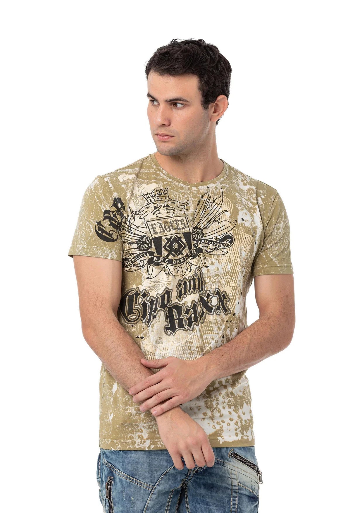 Cipo & Baxx WELCO Herren Beige T-Shirt CT782