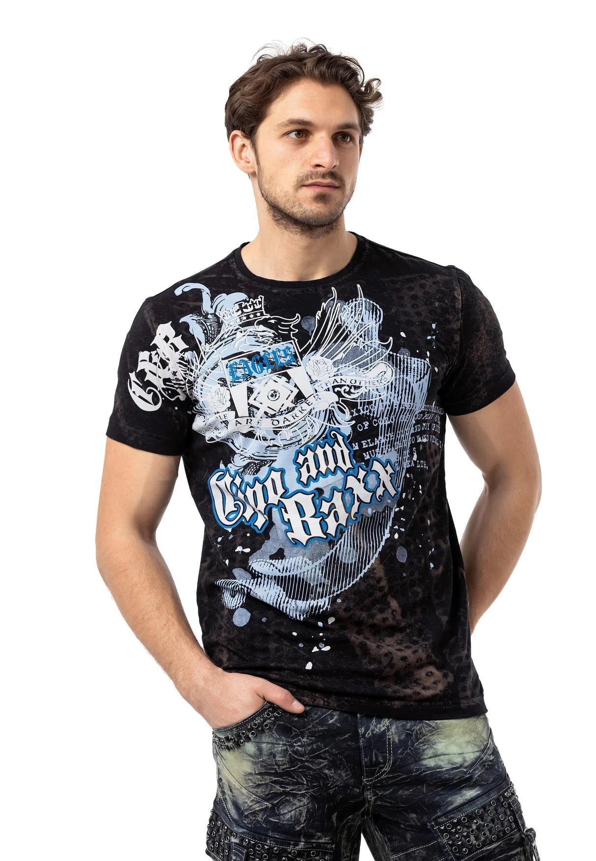 Cipo & Baxx WELCO Herren Black T-Shirt CT782