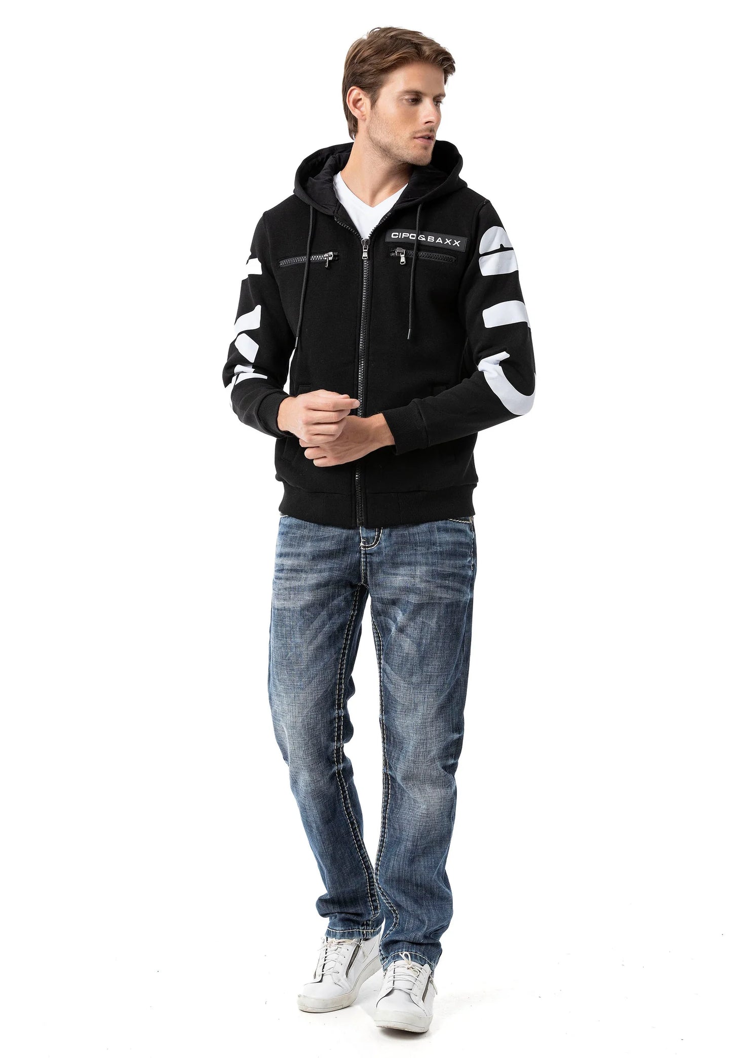 Cipo & Baxx FIRO Herren Kapuzen Hoodi Sweatshirt CL577 Black