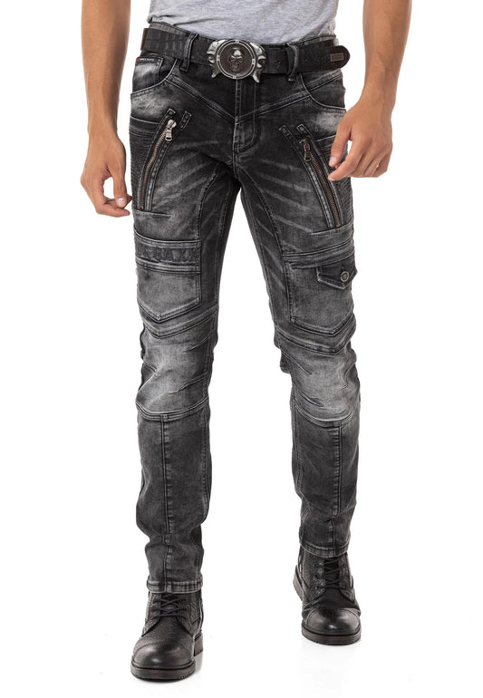 Cipo &amp; Baxx STONEGATE Vaqueros Hombre Denim Negro CD845