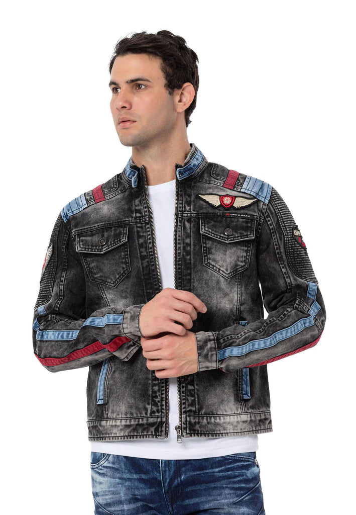 Cipo & Baxx KEN Herren Jeans Jacke Kapuze Denim CJ300