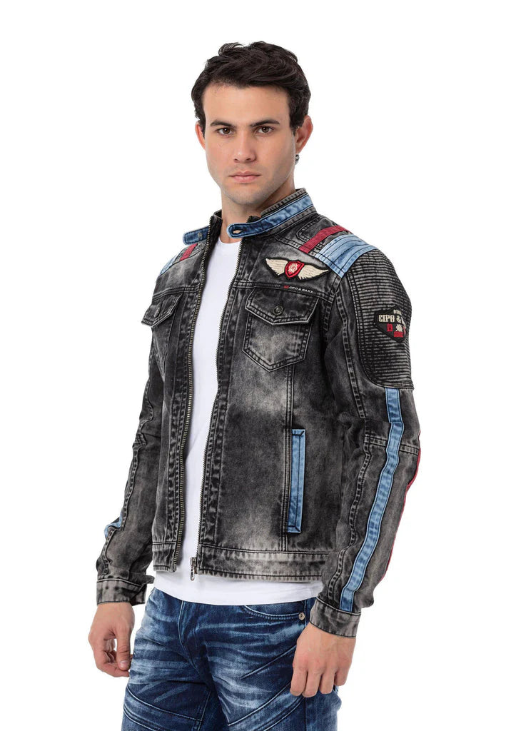 Cipo & Baxx KEN Herren Jeans Jacke Kapuze Denim CJ300