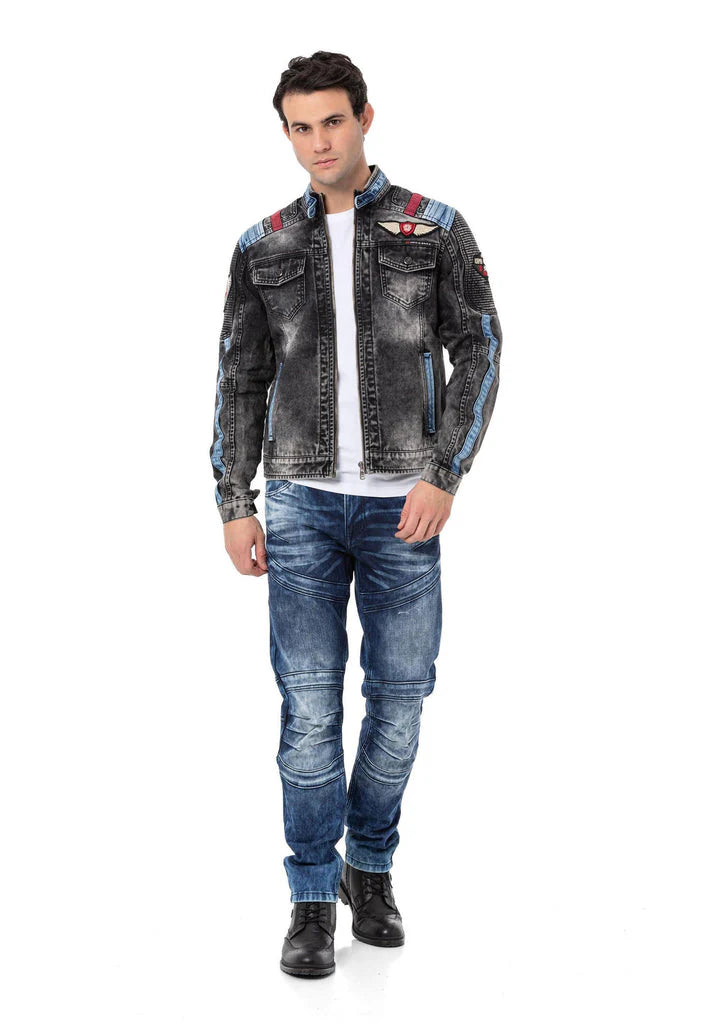 Cipo & Baxx KEN Herren Jeans Jacke Kapuze Denim CJ300