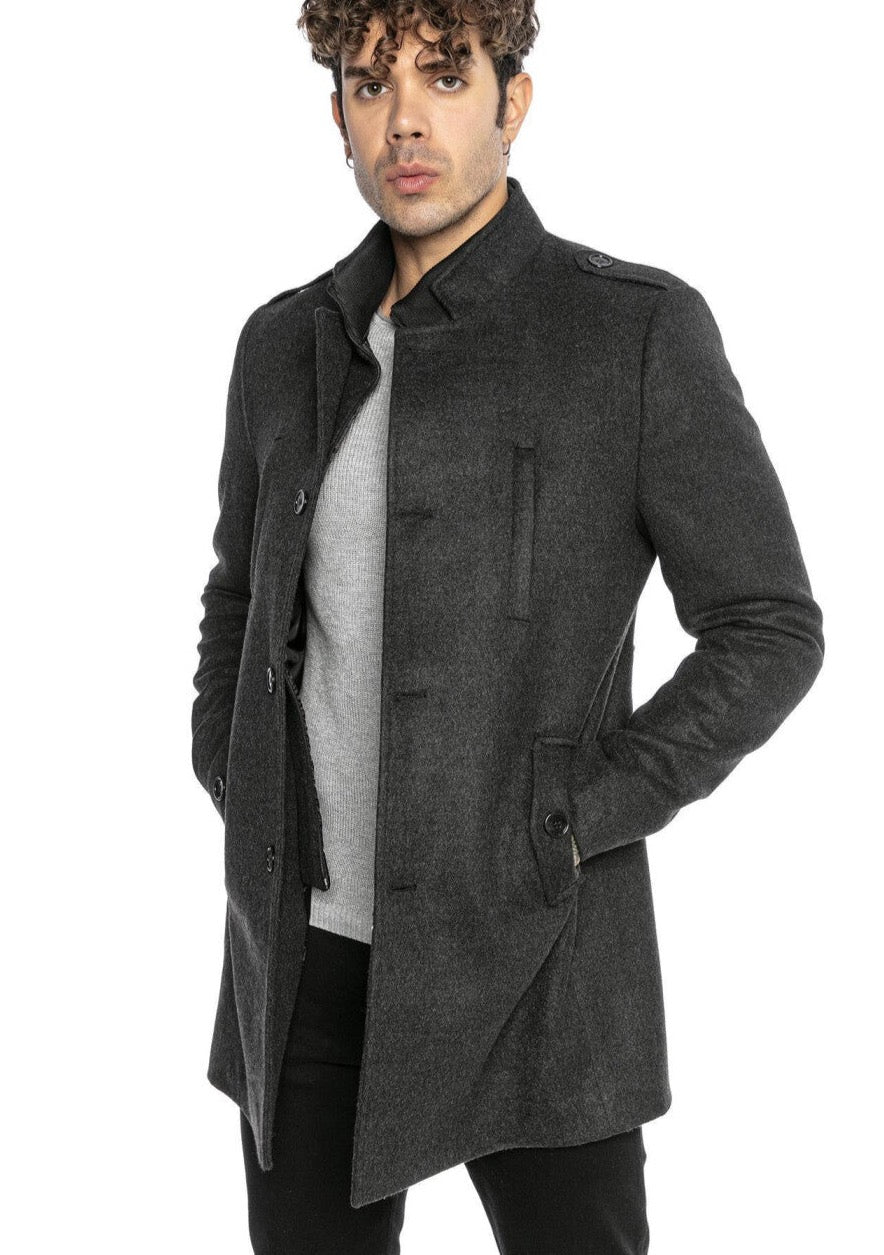 Redbridge Herren Mantel M6083 persvision Winterjacke Grau Slim-Fit elegante Jacke –
