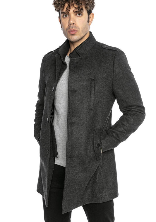 Redbridge Herren Mantel Winterjacke elegante Jacke Slim-Fit M6083 Grau