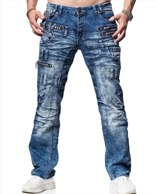 Vaqueros de hombre K&amp;M Kosmo Lupo PISA denim corte recto