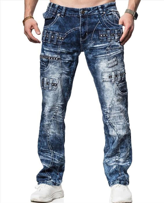 Kosmo Lupo MARBLE men's jeans denim straight cut