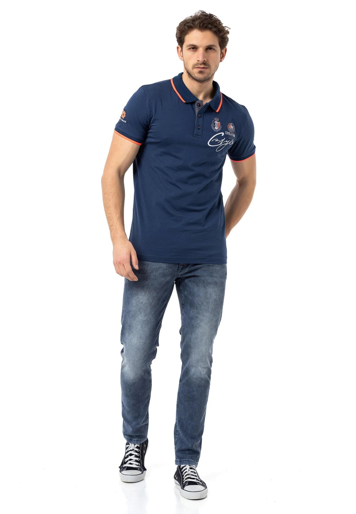 Cipo & Baxx MONTEGO blue Herren Polo T-Shirt CT778