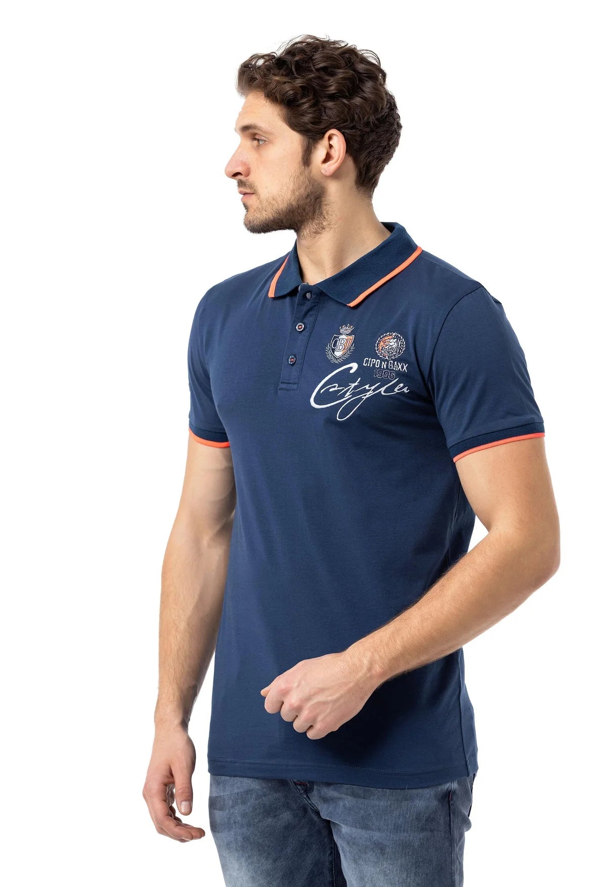 Cipo & Baxx MONTEGO blue Herren Polo T-Shirt CT778