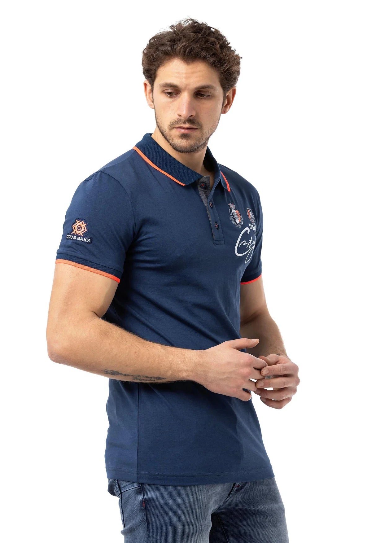 Cipo & Baxx MONTEGO blue Herren Polo T-Shirt CT778