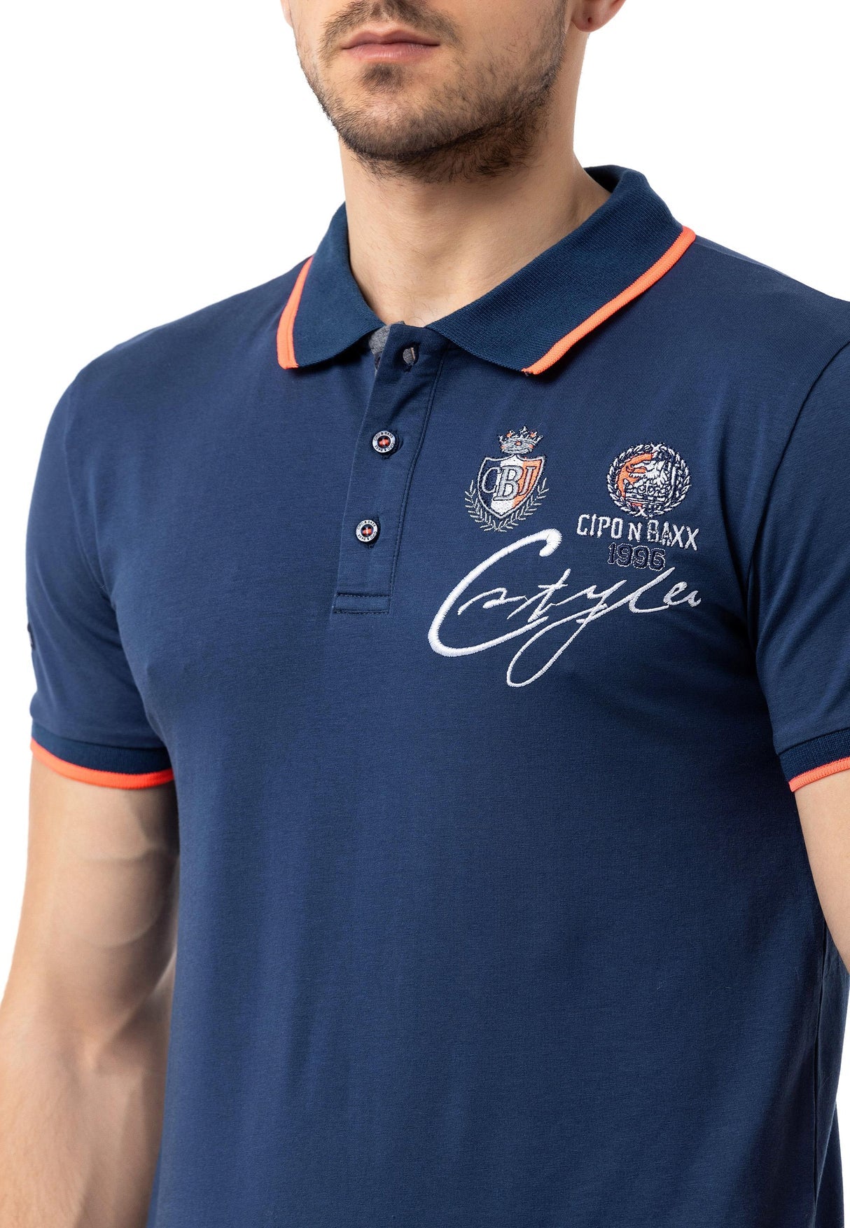 Cipo & Baxx MONTEGO blue Herren Polo T-Shirt CT778