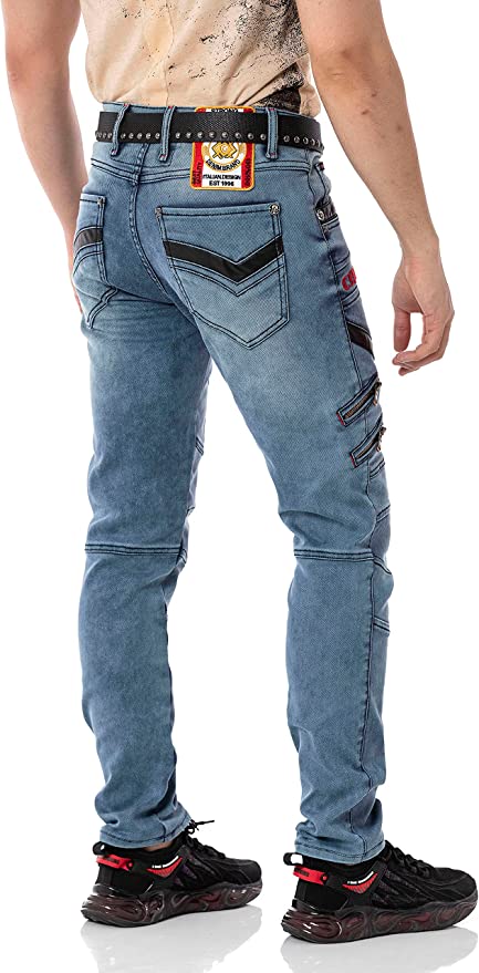 Cipo & Baxx NEAPEL BLUE Herren Cargo Jeans CD795