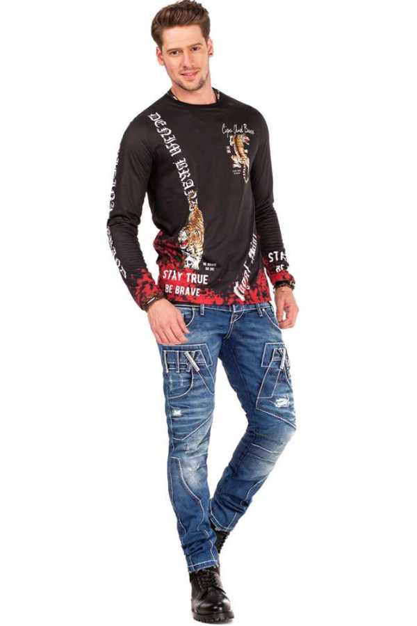 Vaqueros de hombre Cipo &amp; Baxx TRIPLE LAYER denim CD466