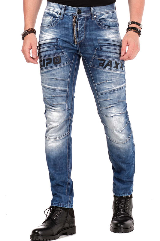 Vaqueros de hombre Cipo &amp; Baxx OMAHA denim CD491