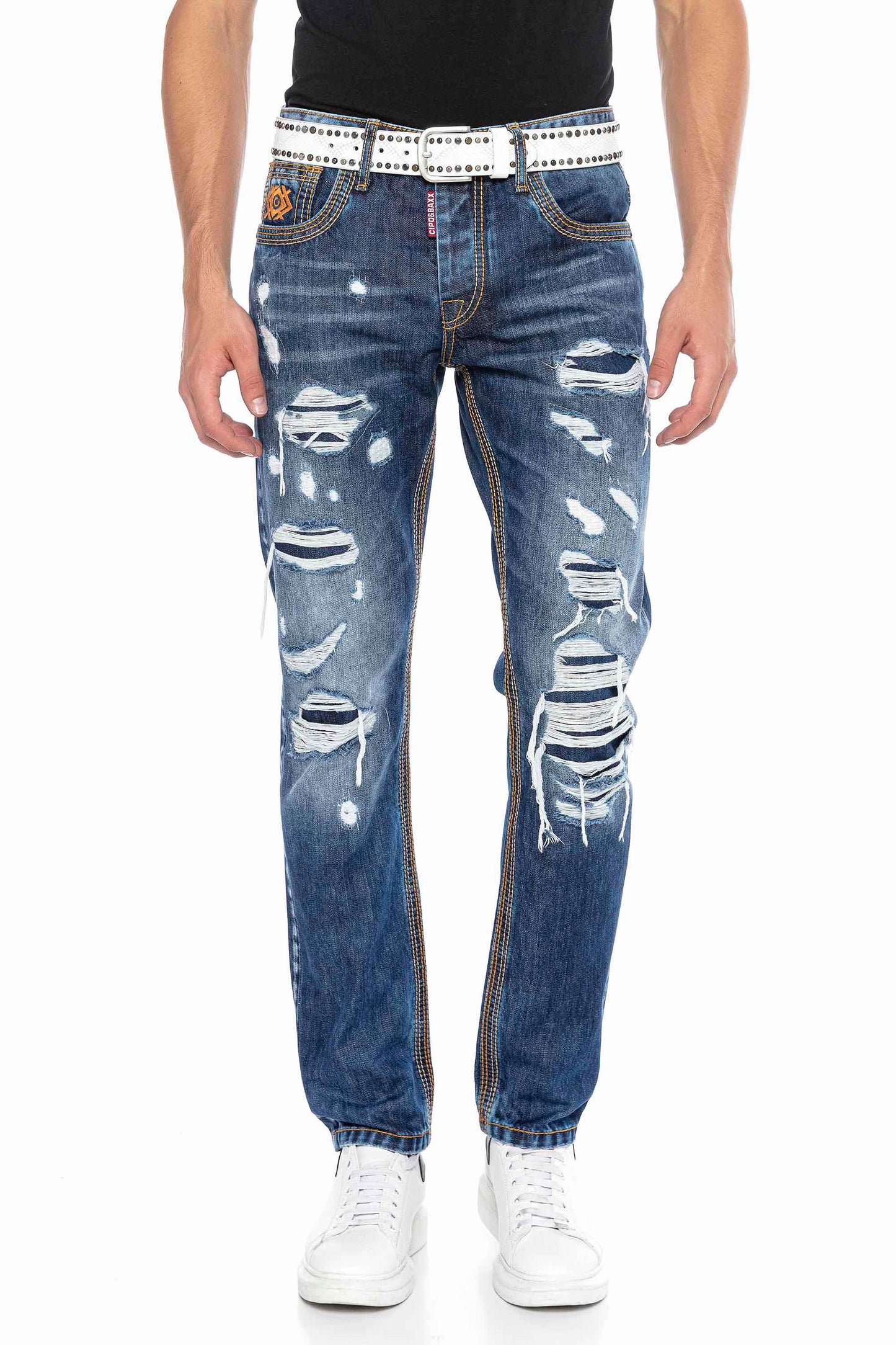 Vaqueros de hombre Cipo &amp; Baxx COLUMBIA denim CD670