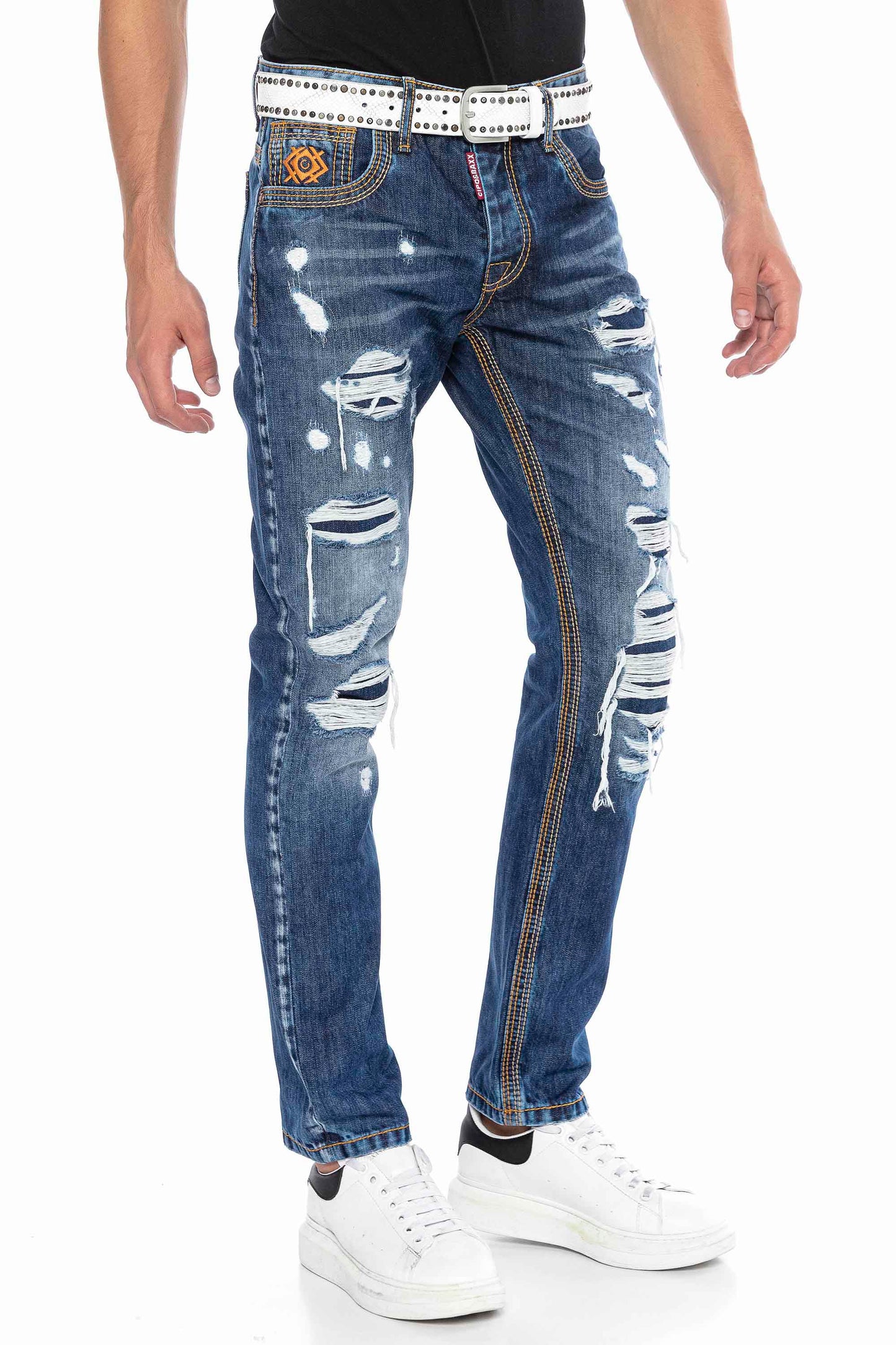 Vaqueros de hombre Cipo &amp; Baxx COLUMBIA denim CD670