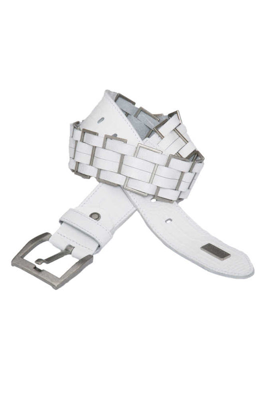 Cipo &amp; Baxx Men's Leather Belt CG144 White 