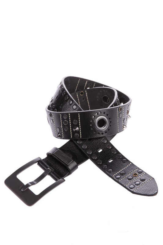 Cipo &amp; Baxx Men's Leather Belt CG162 Black 