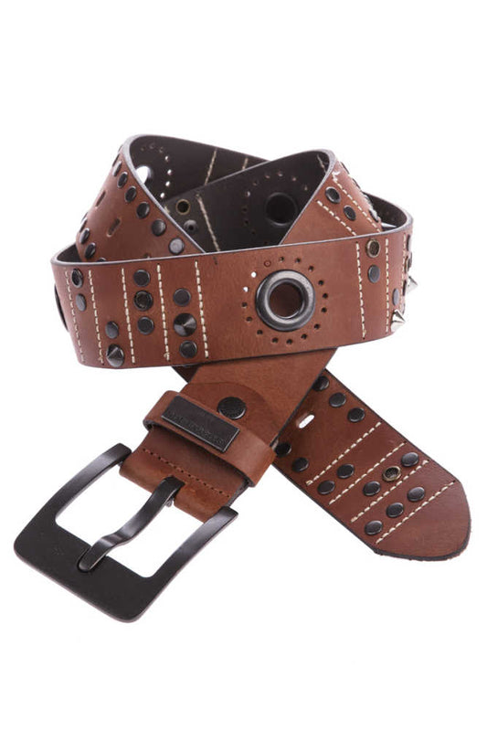 Cipo &amp; Baxx Men's Leather Belt CG162 Brown 