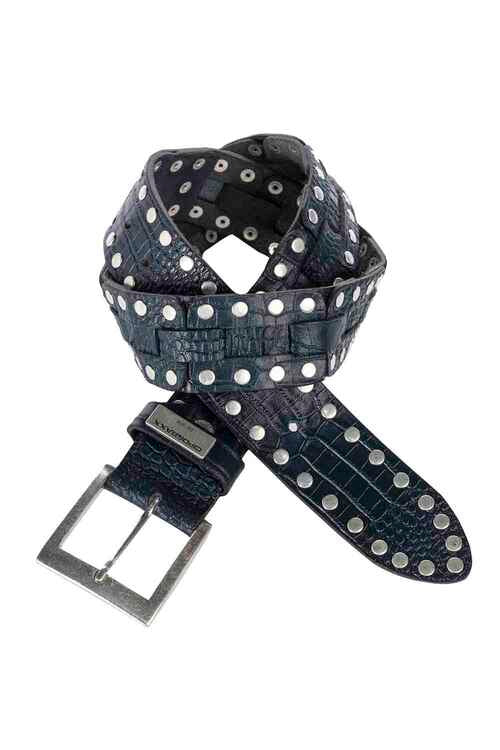 Cipo Baxx Men s Leather Belt CG175 Dark Blue persvision