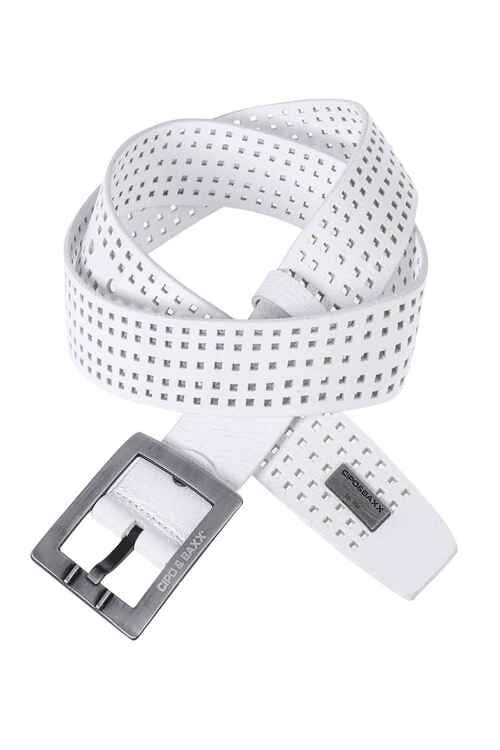 Cipo &amp; Baxx Men's Leather Belt CG177 White 