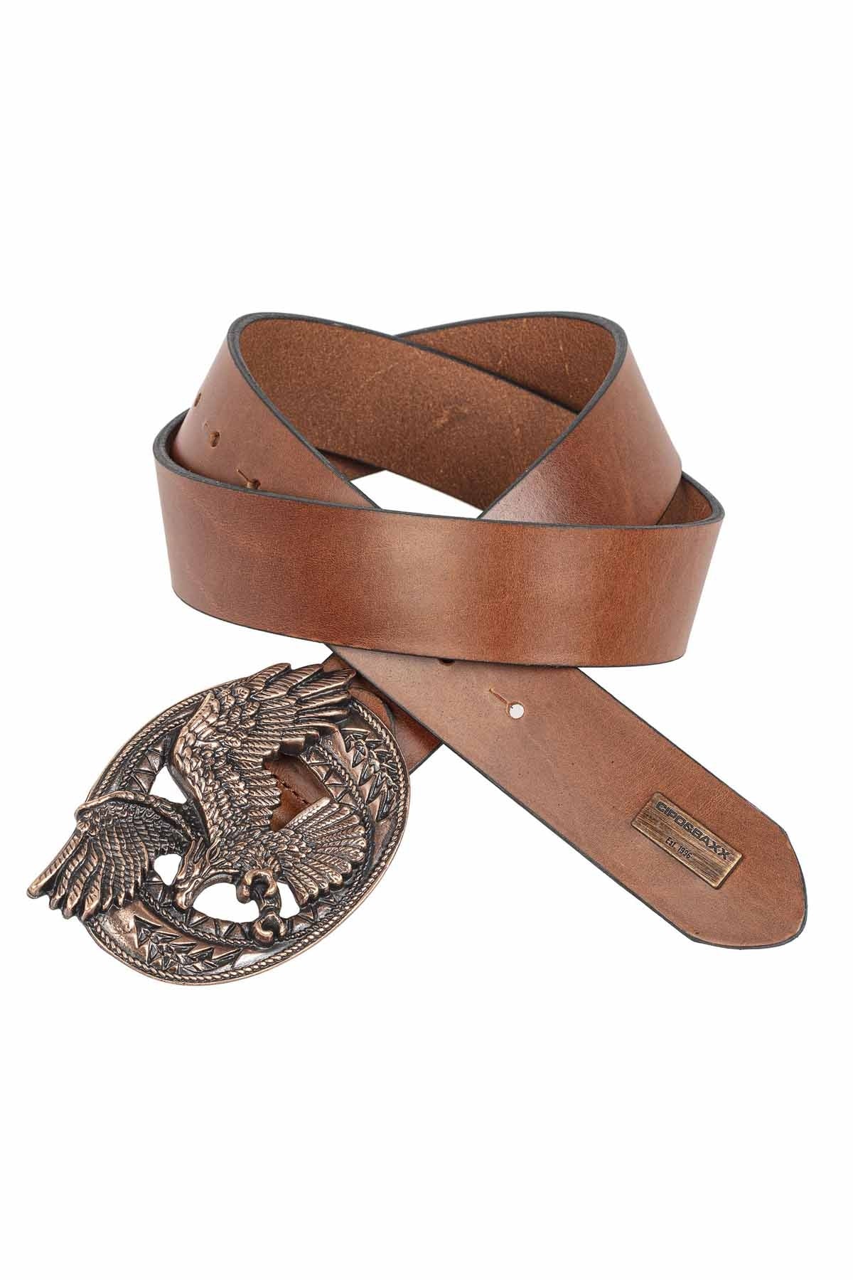 Cipo &amp; Baxx Men's Leather Belt CG200 Brown 