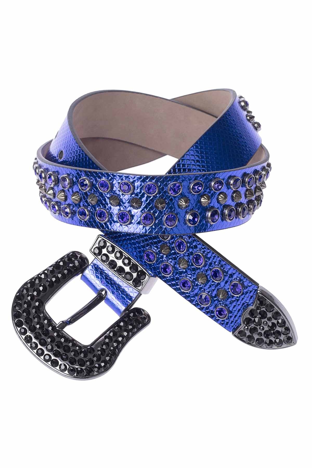 Cipo &amp; Baxx Men's Leather Belt CG207 Blue 