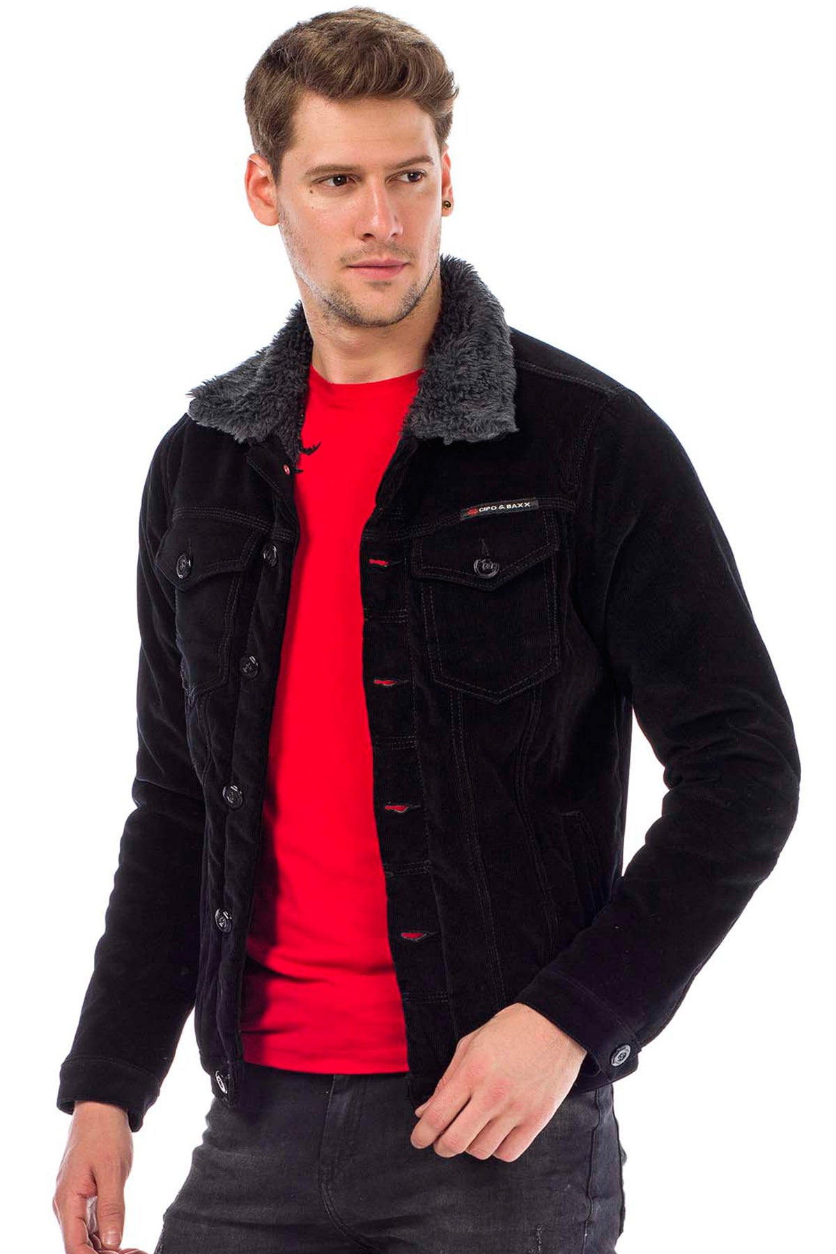 Chaqueta de pana para hombre Cipo &amp; Baxx FRED denim CJ231