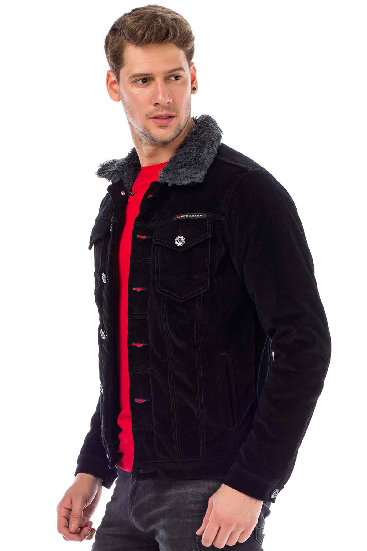 Chaqueta de pana para hombre Cipo &amp; Baxx FRED denim CJ231