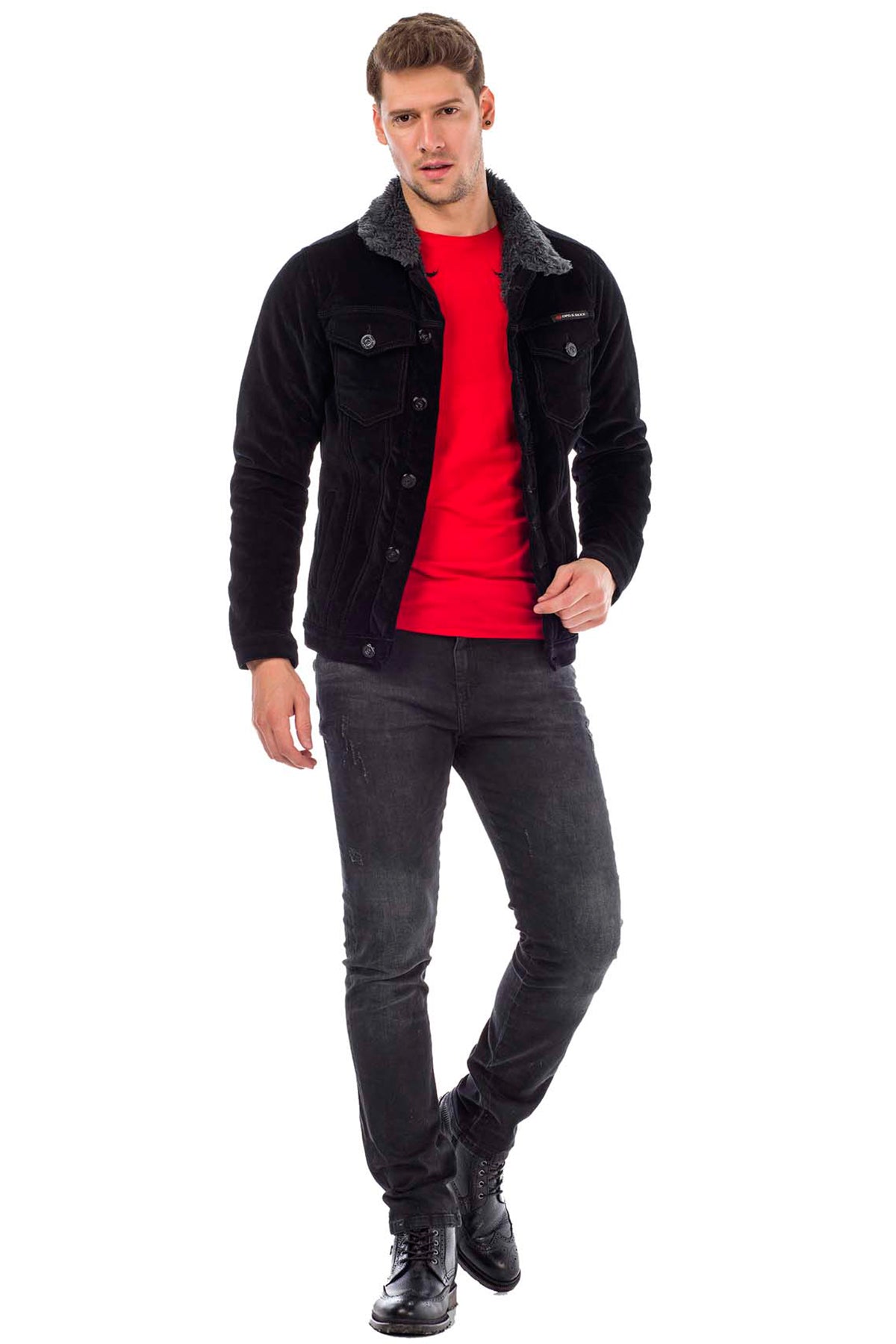 Chaqueta de pana para hombre Cipo &amp; Baxx FRED denim CJ231