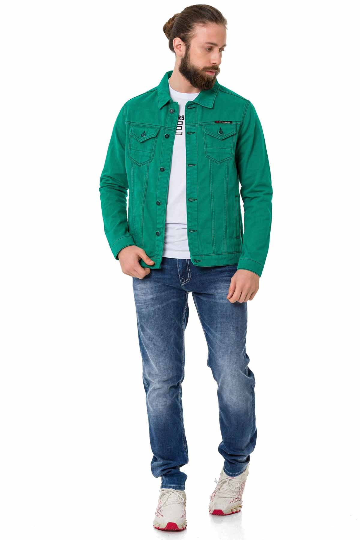 Cipo &amp; Baxx GREENSTONE Men's Jeans Jacket Denim CJ289