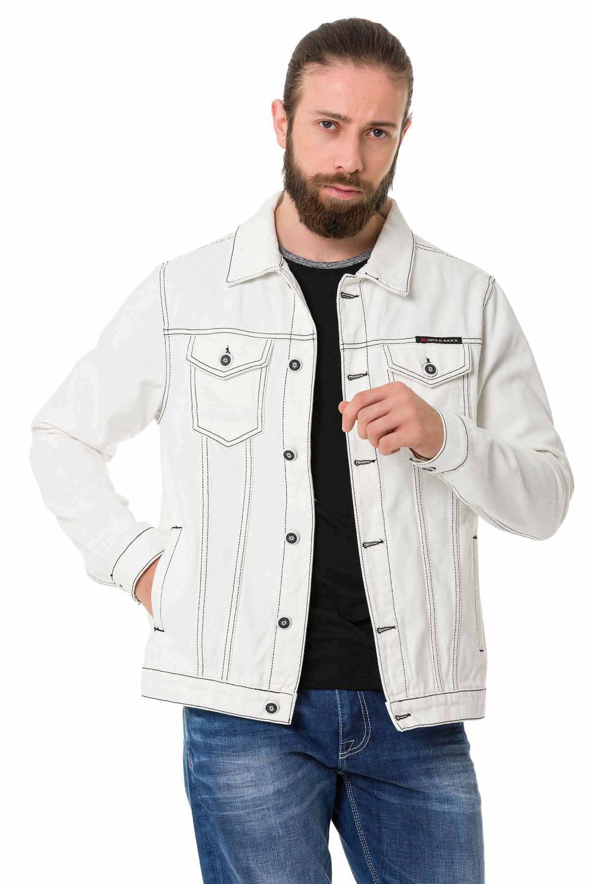 Cipo & Baxx WHITESTONE Herren Jeans Jacke Denim CJ289