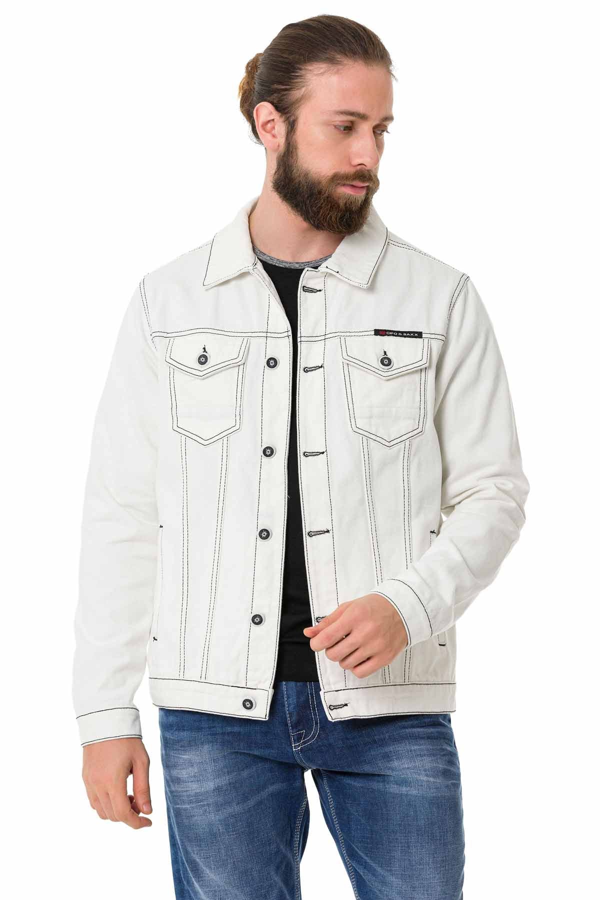 Cipo & Baxx WHITESTONE Herren Jeans Jacke Denim CJ289