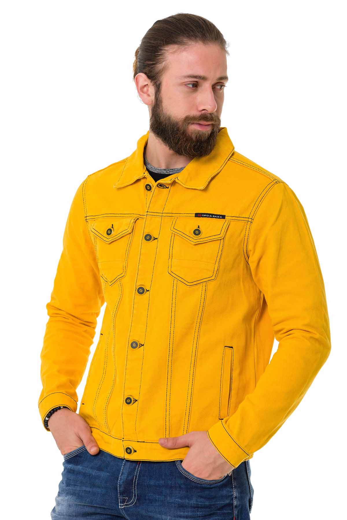 Cipo &amp; Baxx YELLOWSTONE Chaqueta vaquera para hombre Denim CJ289