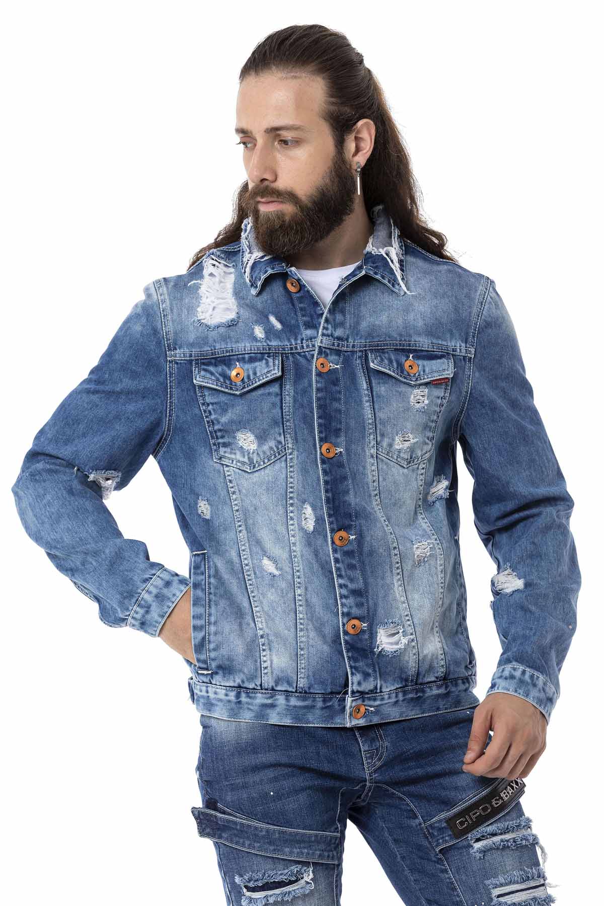 Cipo Baxx LUCA Men s Jeans Jacket Denim CJ291 persvision