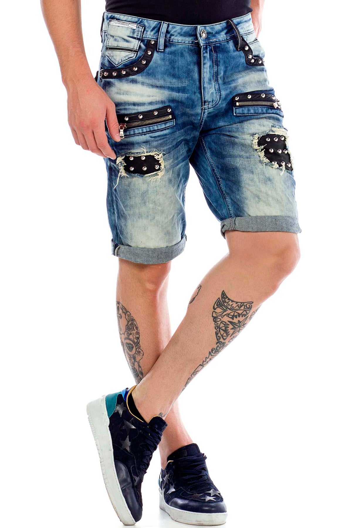 Cipo &amp; Baxx RIDE Men's Short Jeans Denim CK181