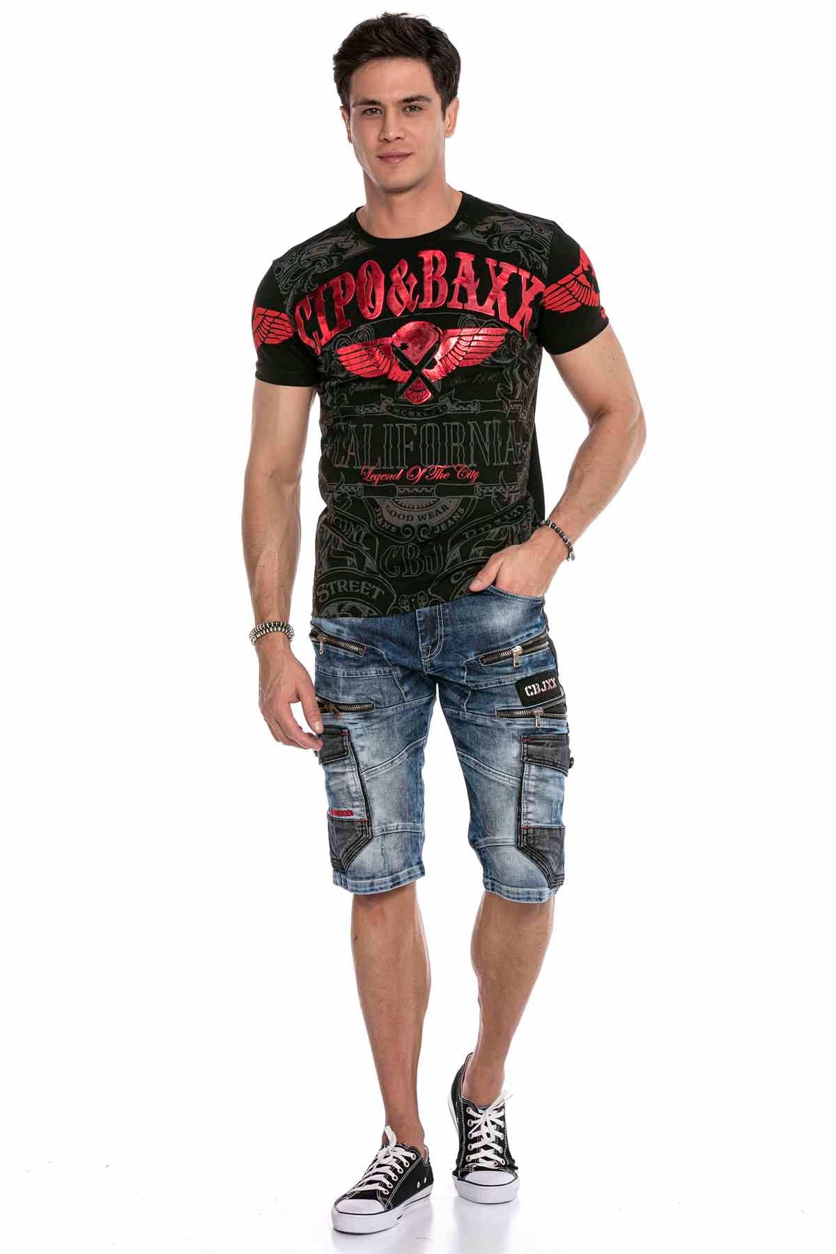 Cipo &amp; Baxx RAYMOND Vaqueros cortos para hombre Denim CK234