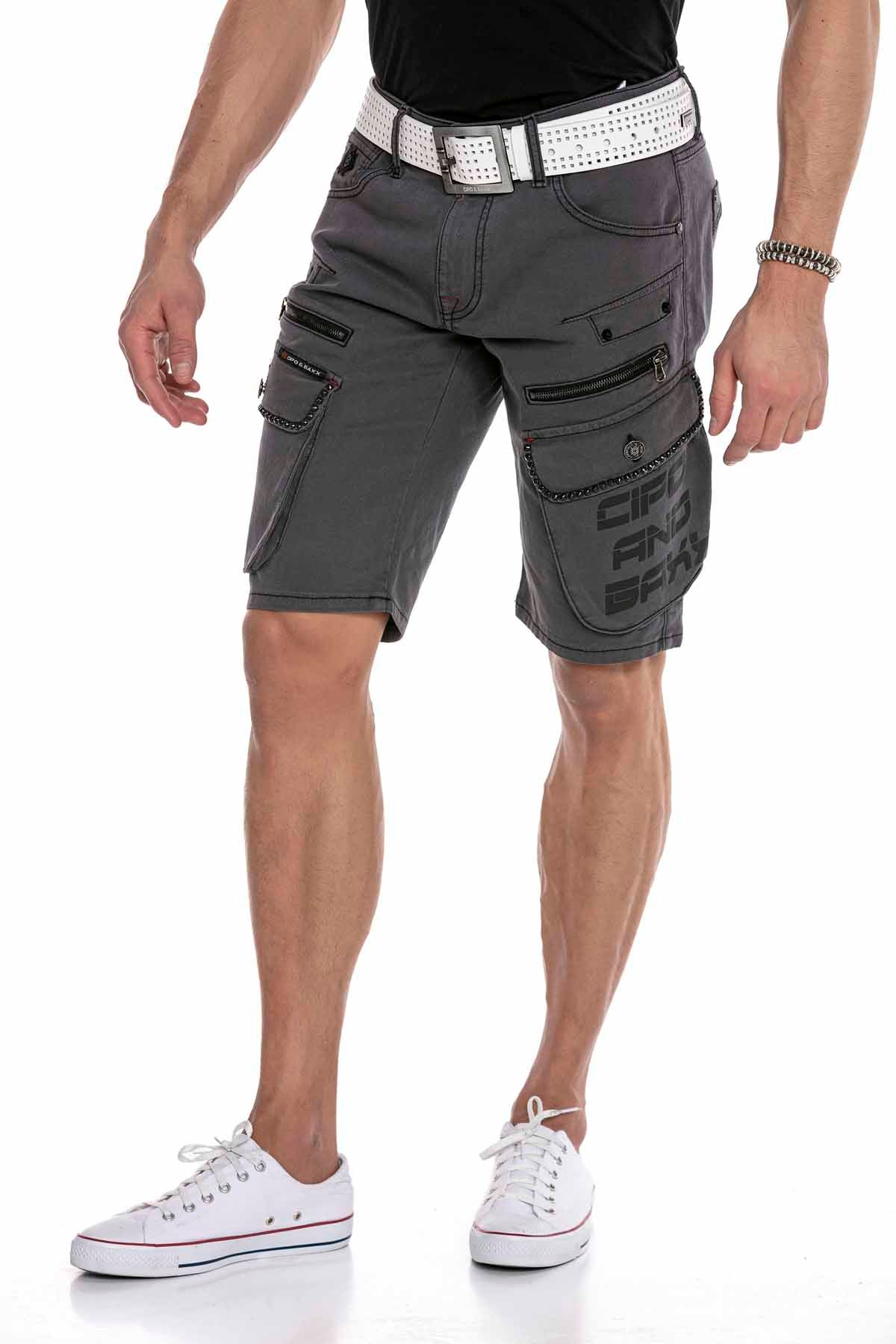 Cipo &amp; Baxx GRAYLAND Vaqueros cortos para hombre Denim CK235