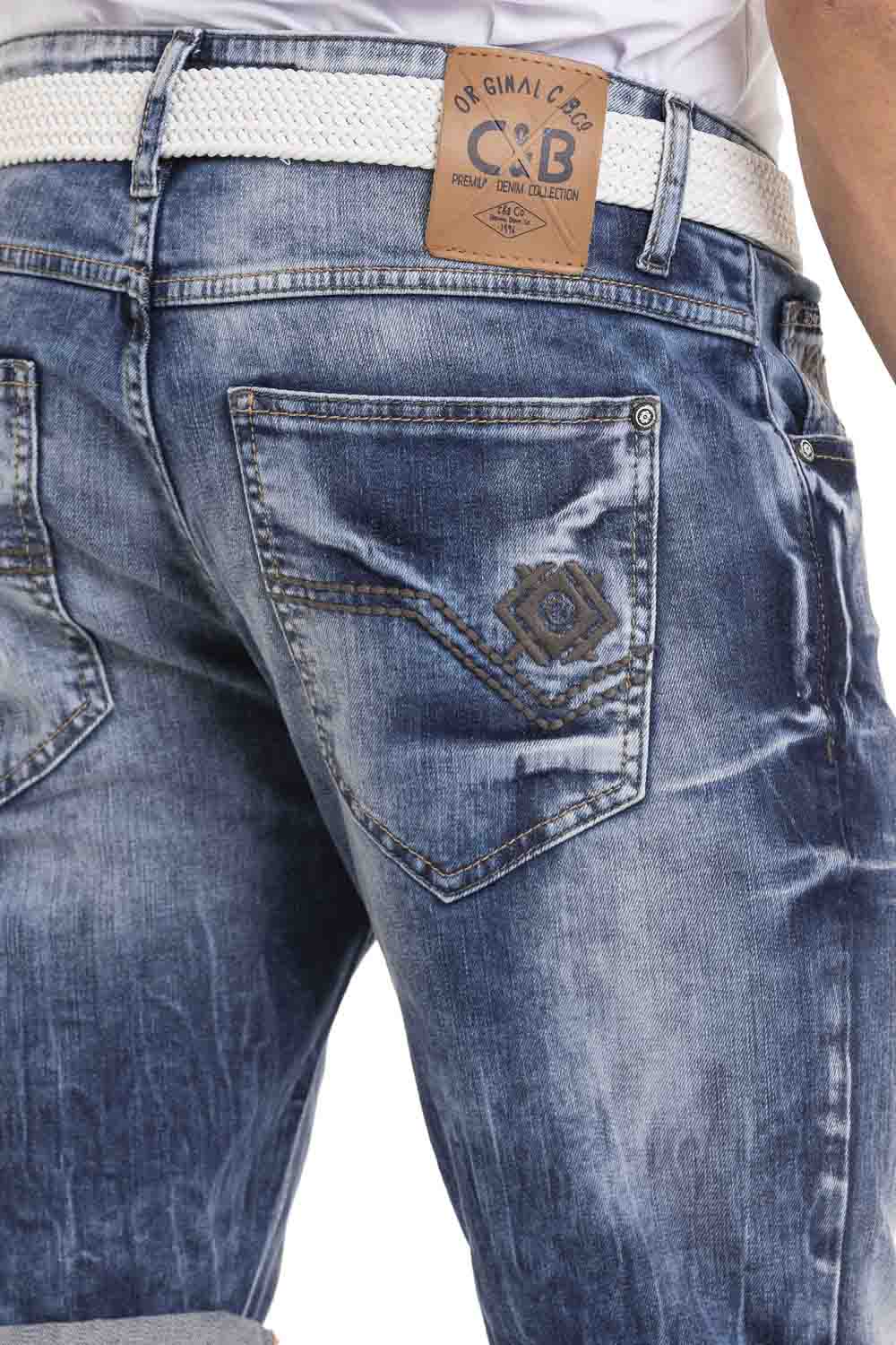 Cipo & Baxx ORBIT Herren Kurze Jeans Denim CK266