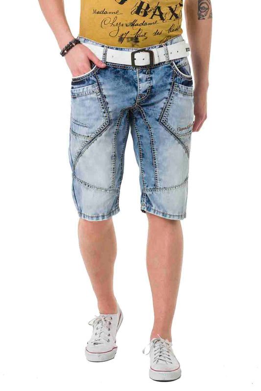 Cipo &amp; Baxx ROLAND men's short jeans denim CK270