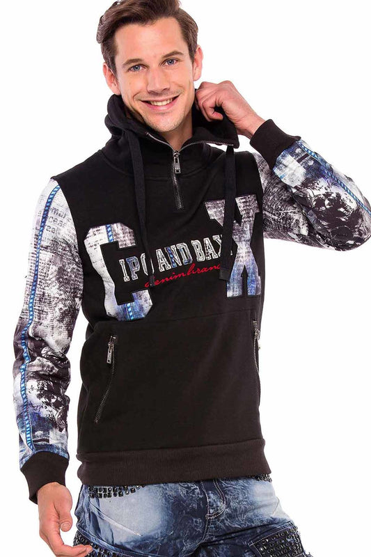 Sudadera de hombre Cipo &amp; Baxx PEAK BLACK CL366