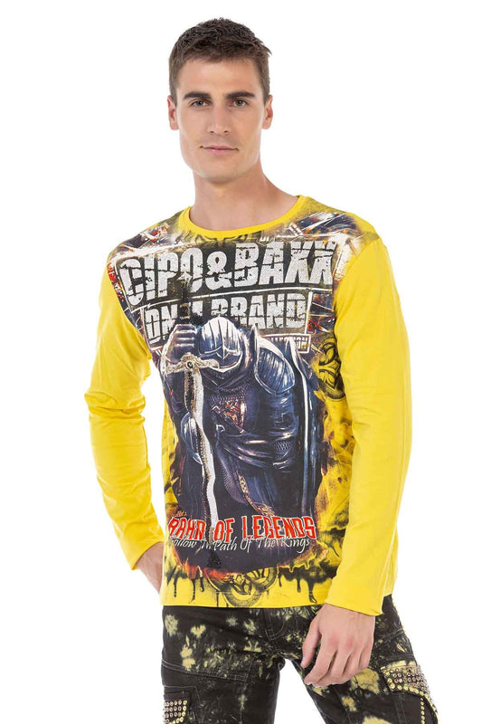 Camisa hombre Cipo &amp; Baxx RECON CL452 amarillo