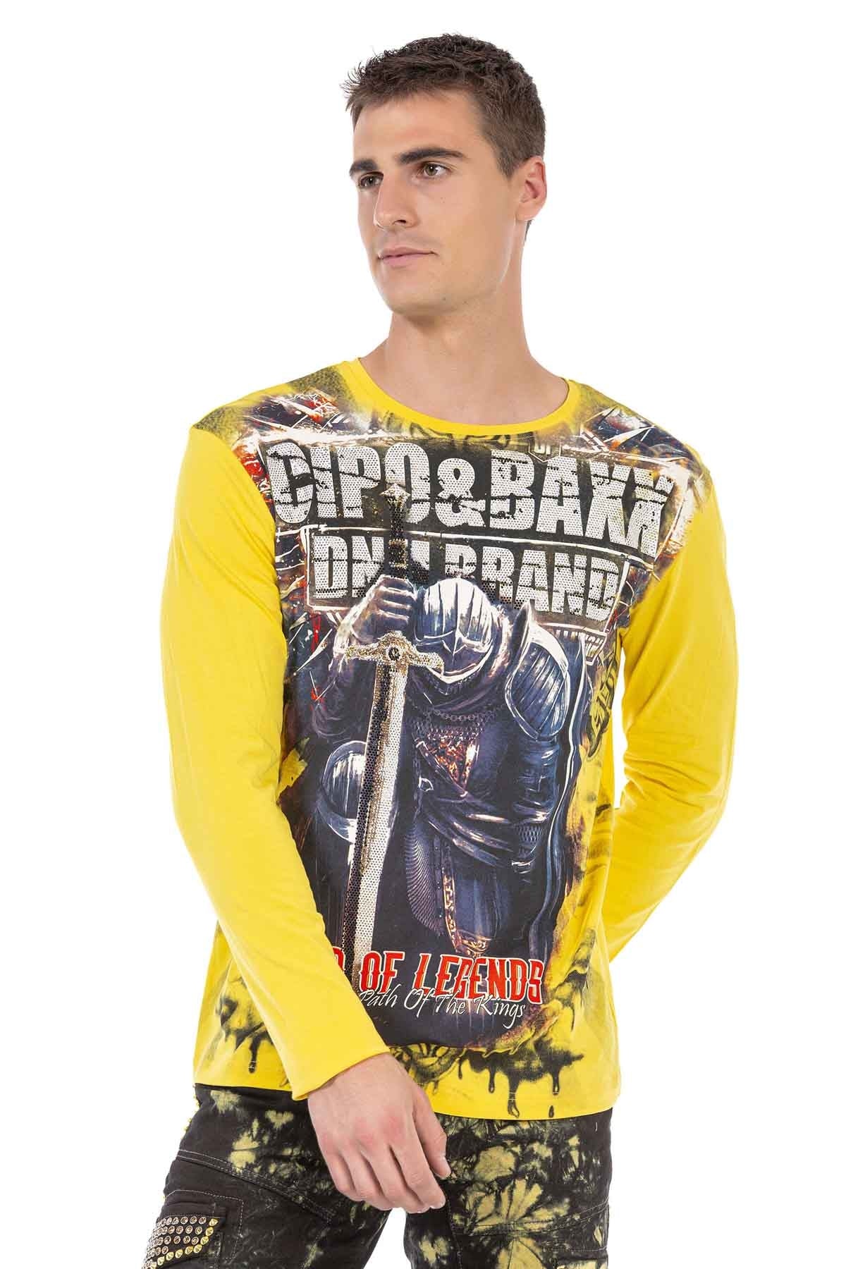 Camisa hombre Cipo &amp; Baxx RECON CL452 amarillo