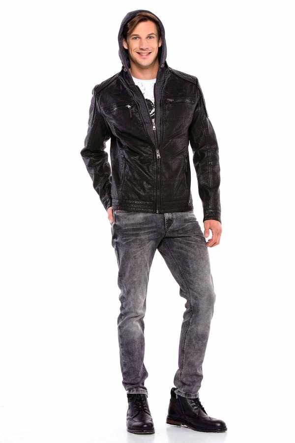 Cipo & Baxx LEO Herren Biker LederJacke CM156