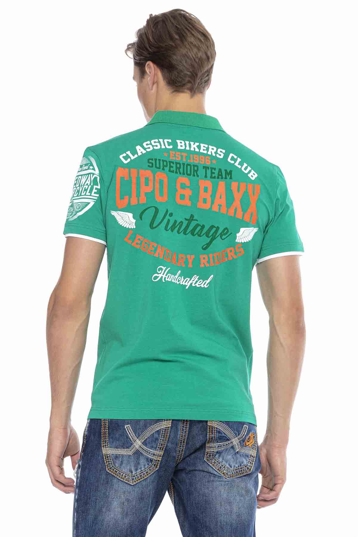 Polo de hombre Cipo &amp; Baxx MALDIVIAN verde CT604