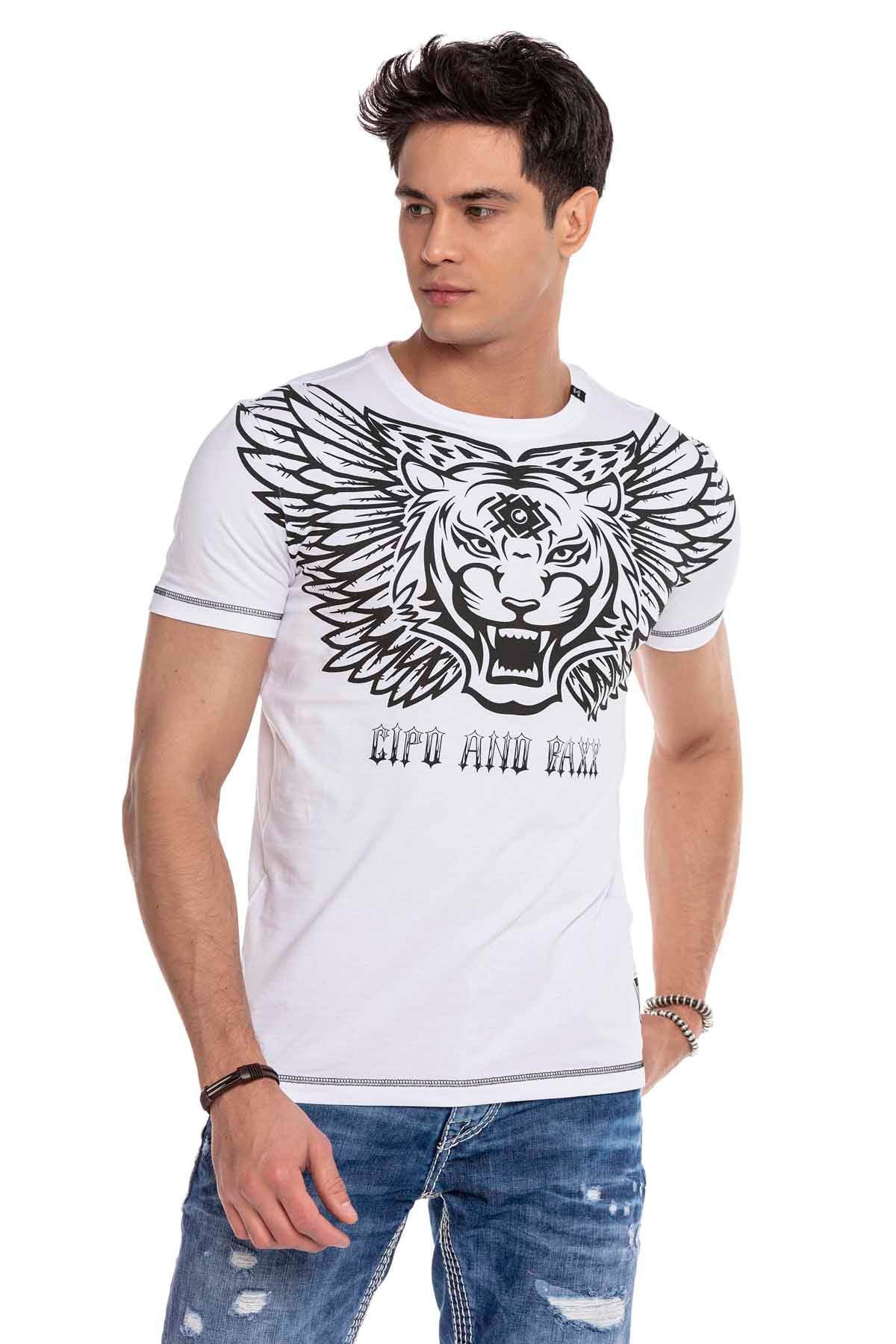 Cipo &amp; Baxx WHITE TIGER Men's T-Shirt CT644