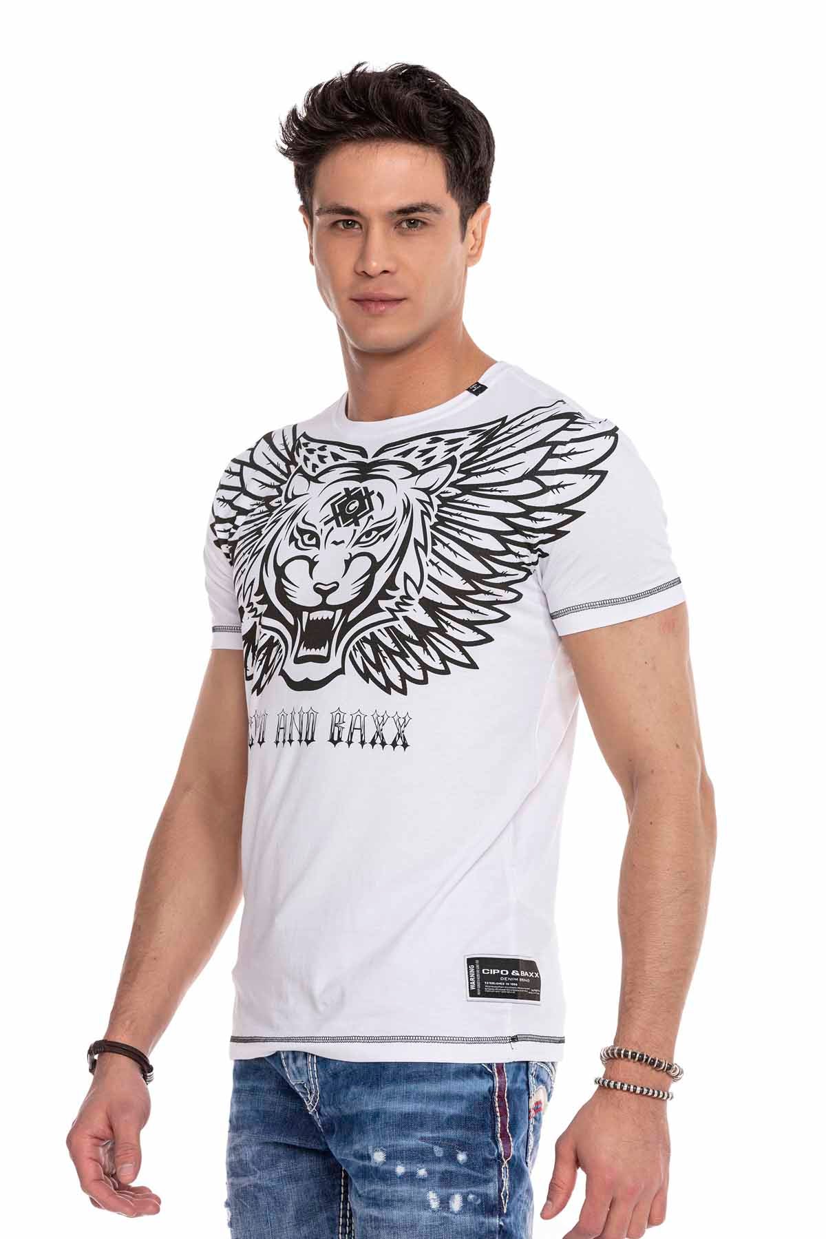 Cipo &amp; Baxx Camiseta Hombre TIGRE BLANCO CT644