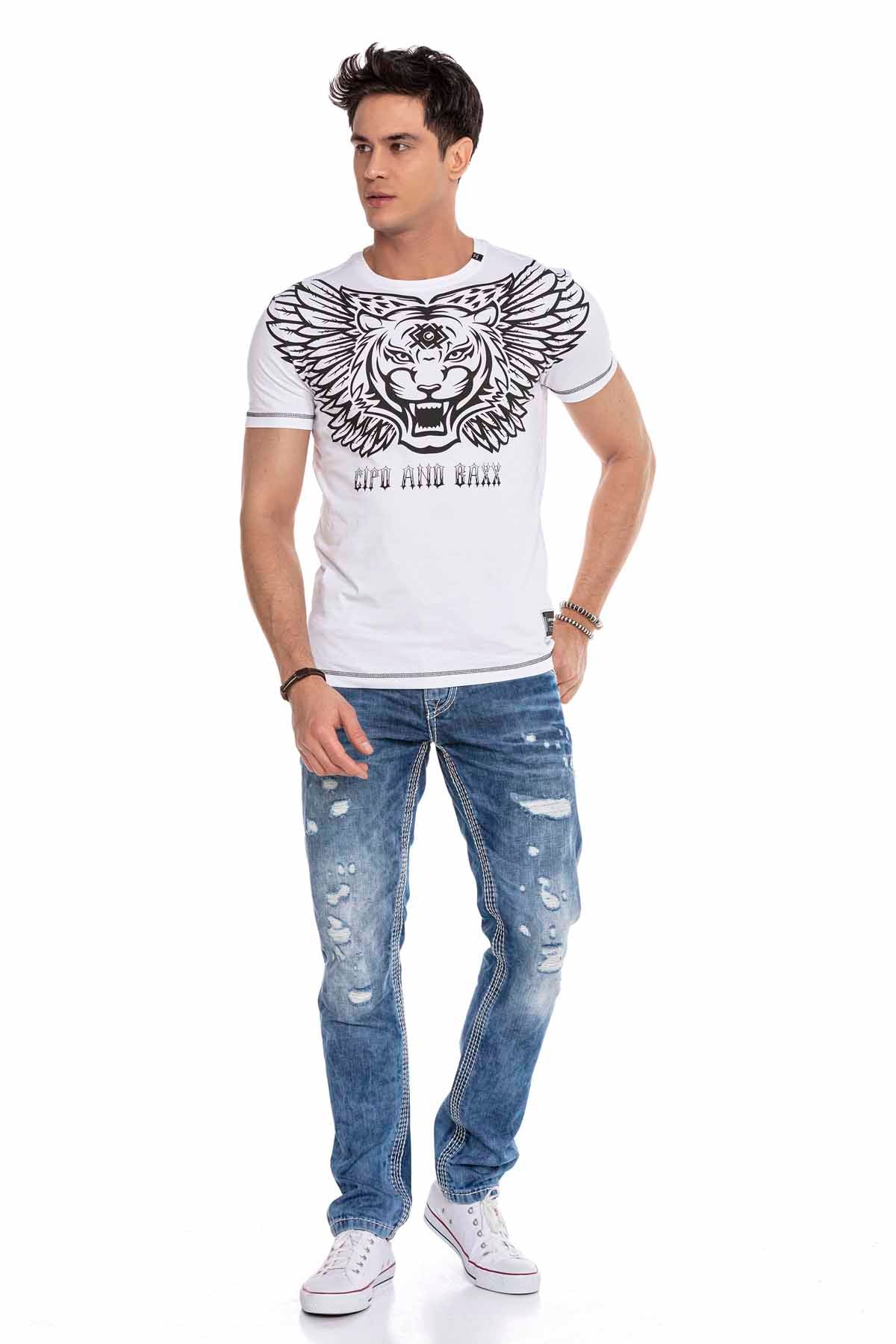 Cipo & Baxx WHITE TIGER Herren T-Shirt CT644