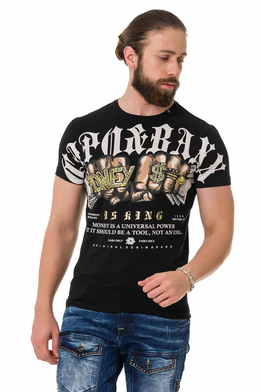 Camiseta de hombre Cipo &amp; Baxx DOLLAR negra CT714