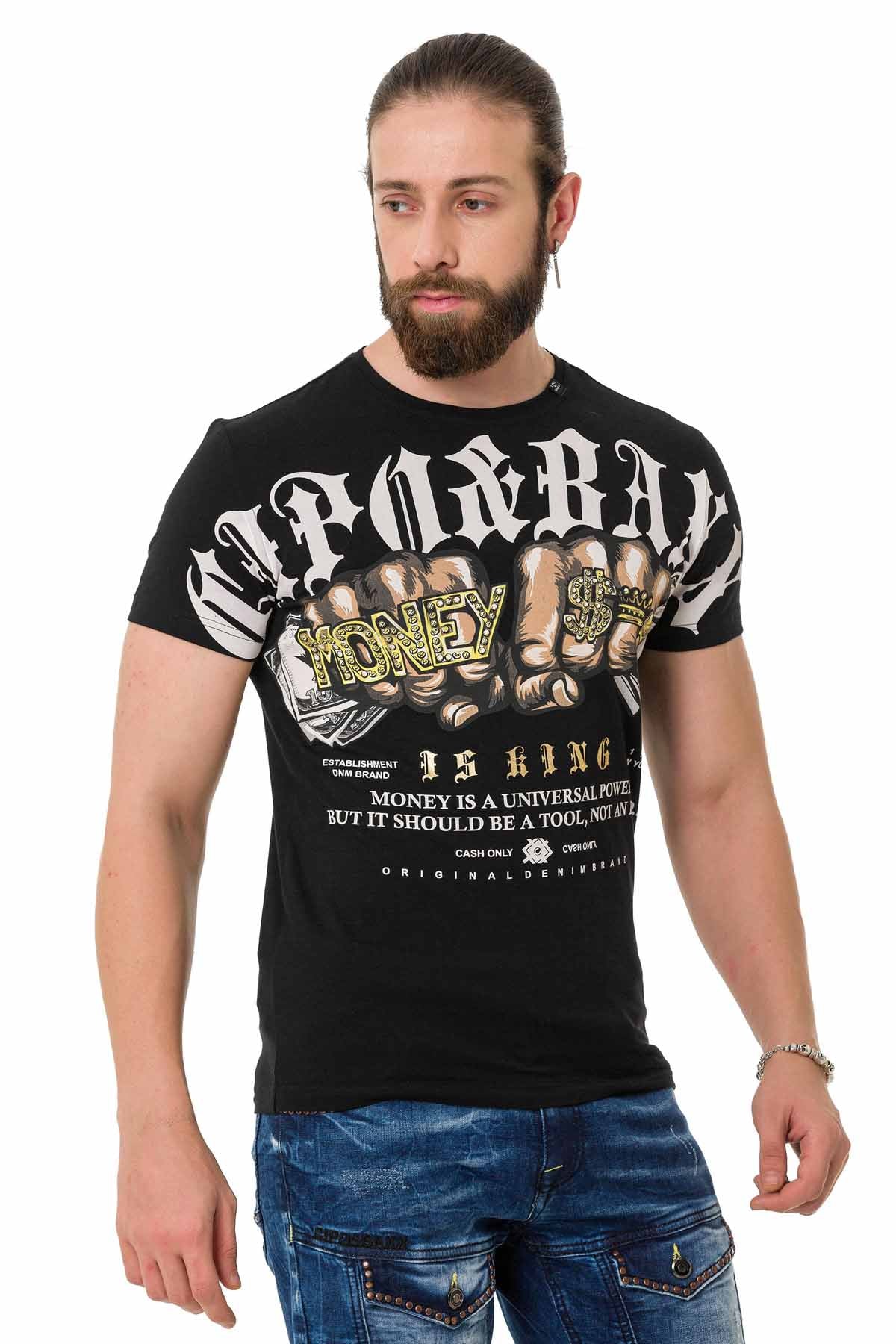 Camiseta de hombre Cipo &amp; Baxx DOLLAR negra CT714